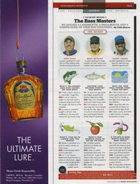 A page of the ultimate lure magazine with pictures.