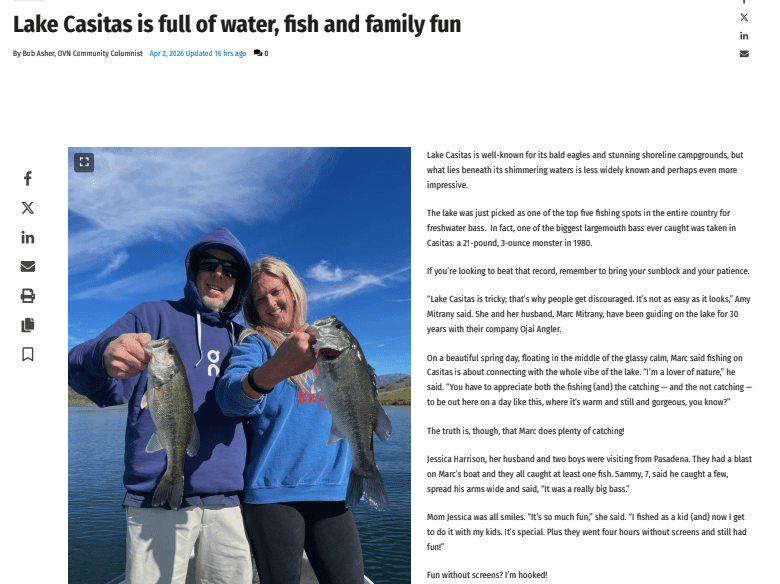 Lake Casitas is full of water, fish and family fun